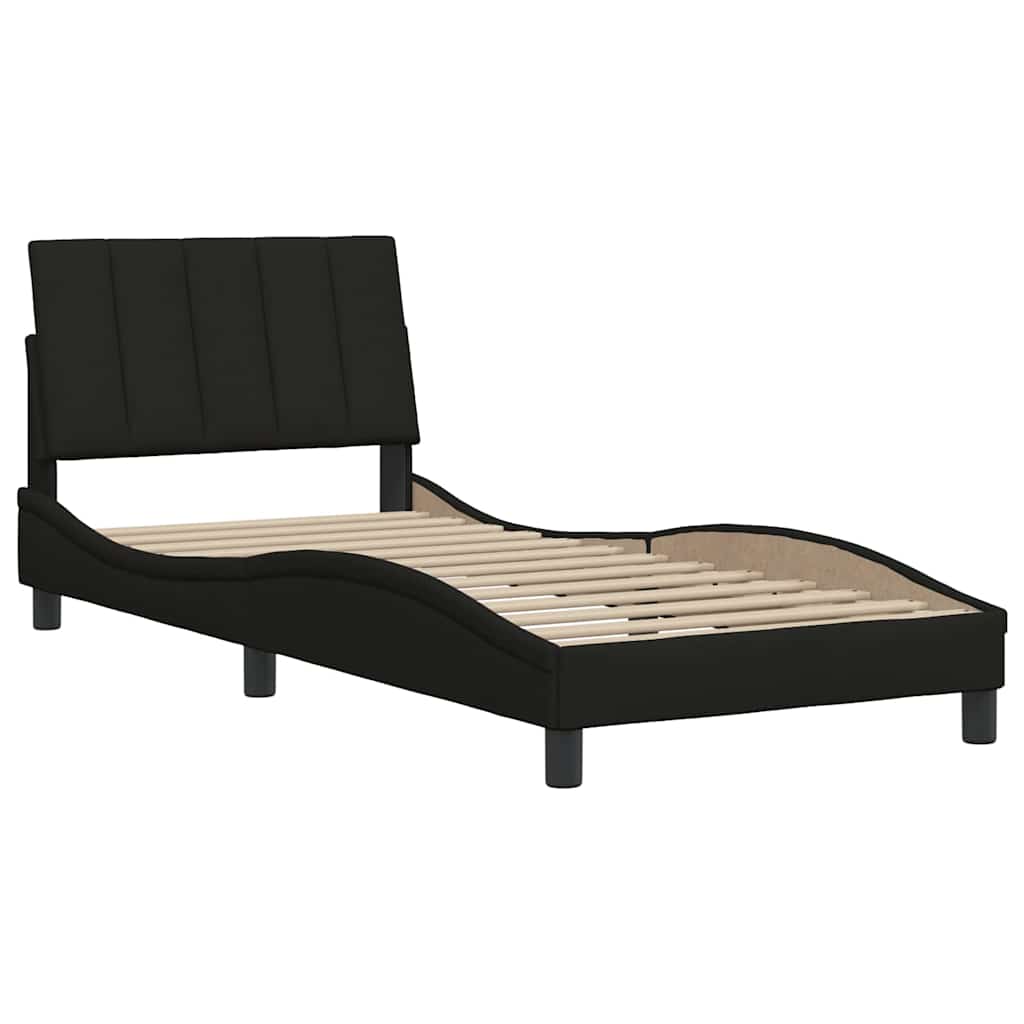 vidaXL Rama łóżka bez materaca Hanko Czarna 80x200 cm Tkanina