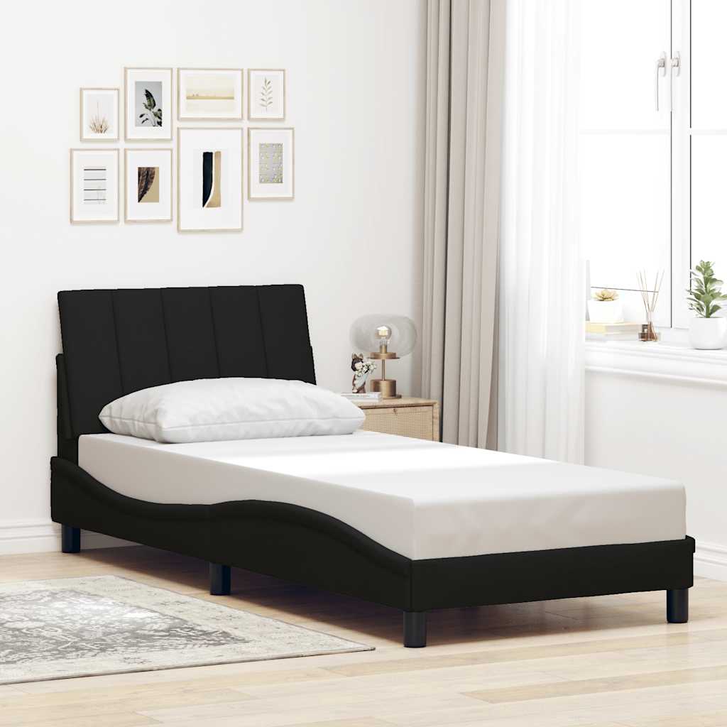 vidaXL Rama łóżka bez materaca Hanko Czarna 80x200 cm Tkanina