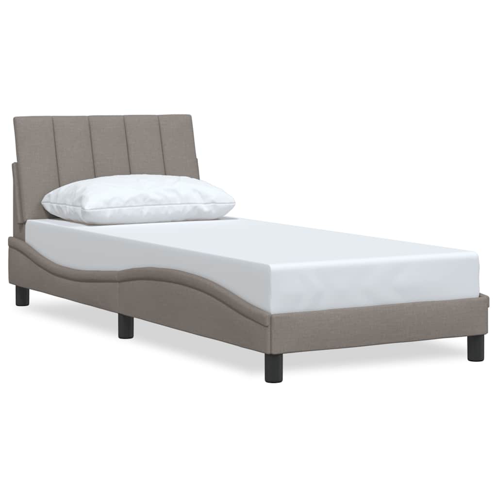 vidaXL Rama łóżka bez materaca Hanko Taupe 80x200 cm Tkanina