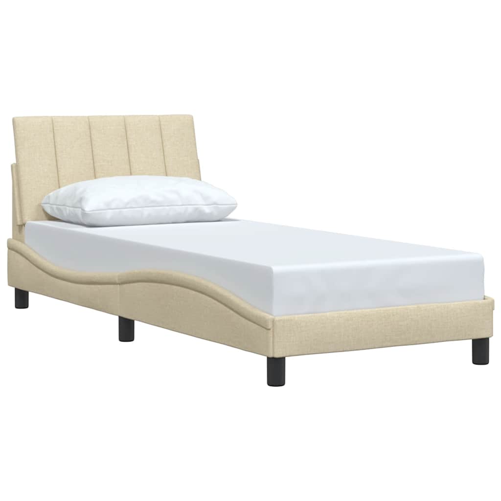 vidaXL Rama łóżka bez materaca Hanko Kremowa 80x200 cm Tkanina