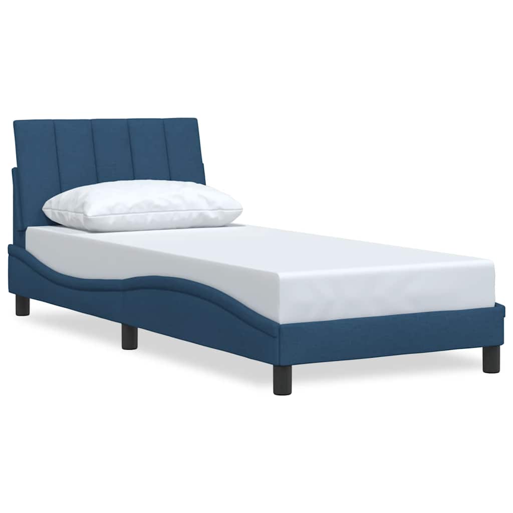 vidaXL Rama łóżka bez materaca Hanko Niebieska 80x200 cm Tkanina