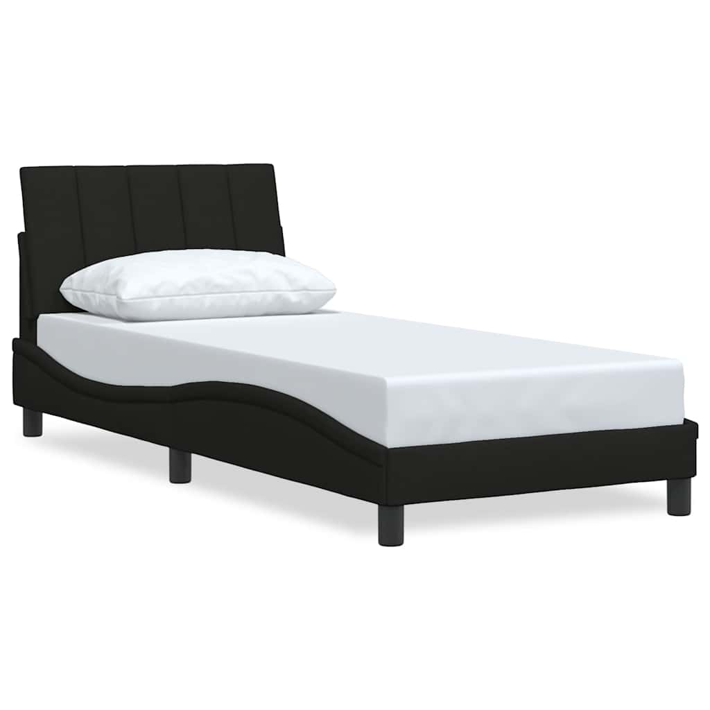vidaXL Rama łóżka bez materaca Hanko Czarna 90x190 cm Tkanina