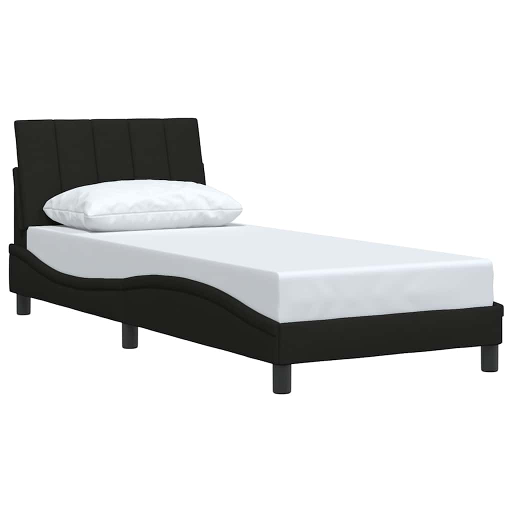 vidaXL Rama łóżka bez materaca Hanko Czarna 90x190 cm Tkanina