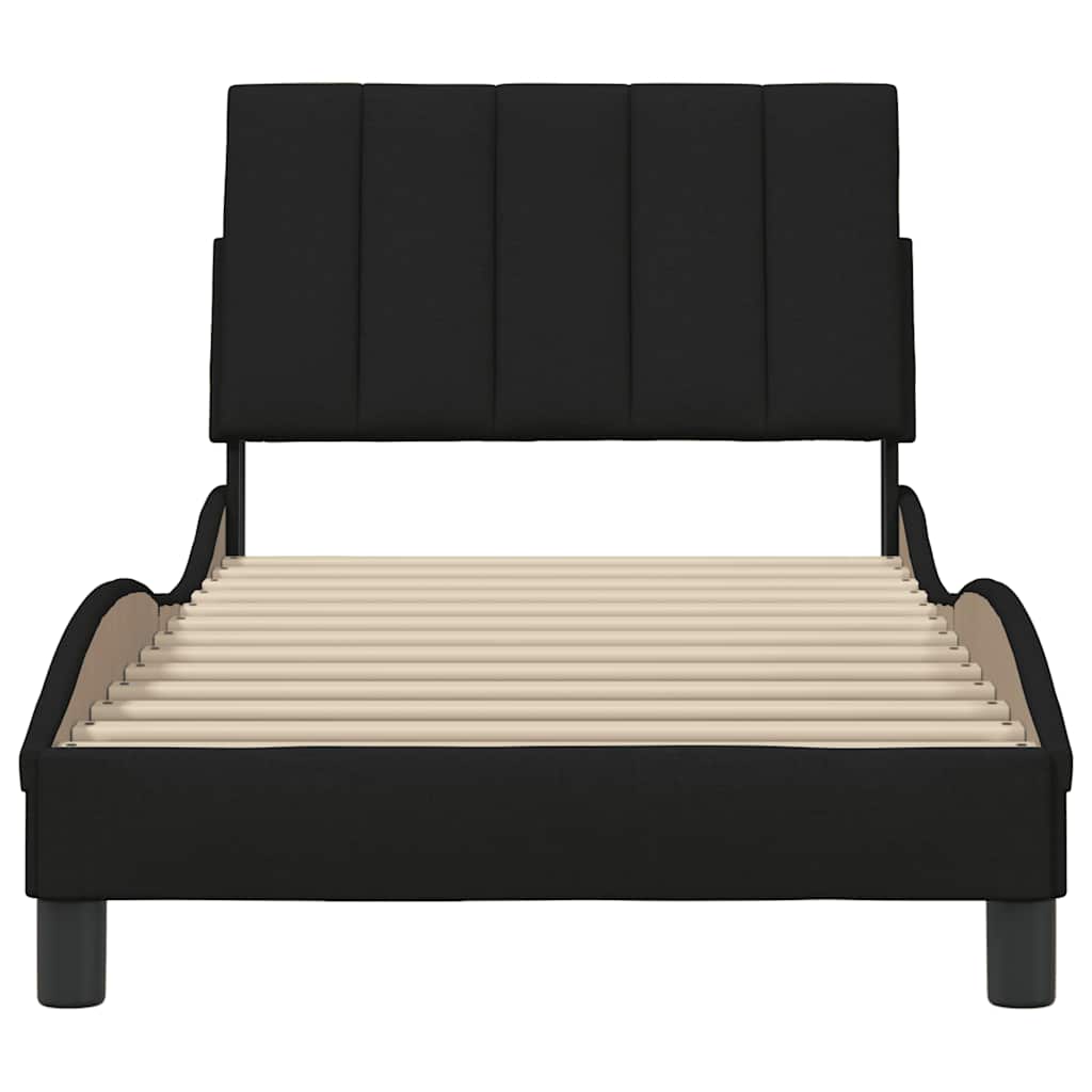 vidaXL Rama łóżka bez materaca Hanko Czarna 90x190 cm Tkanina