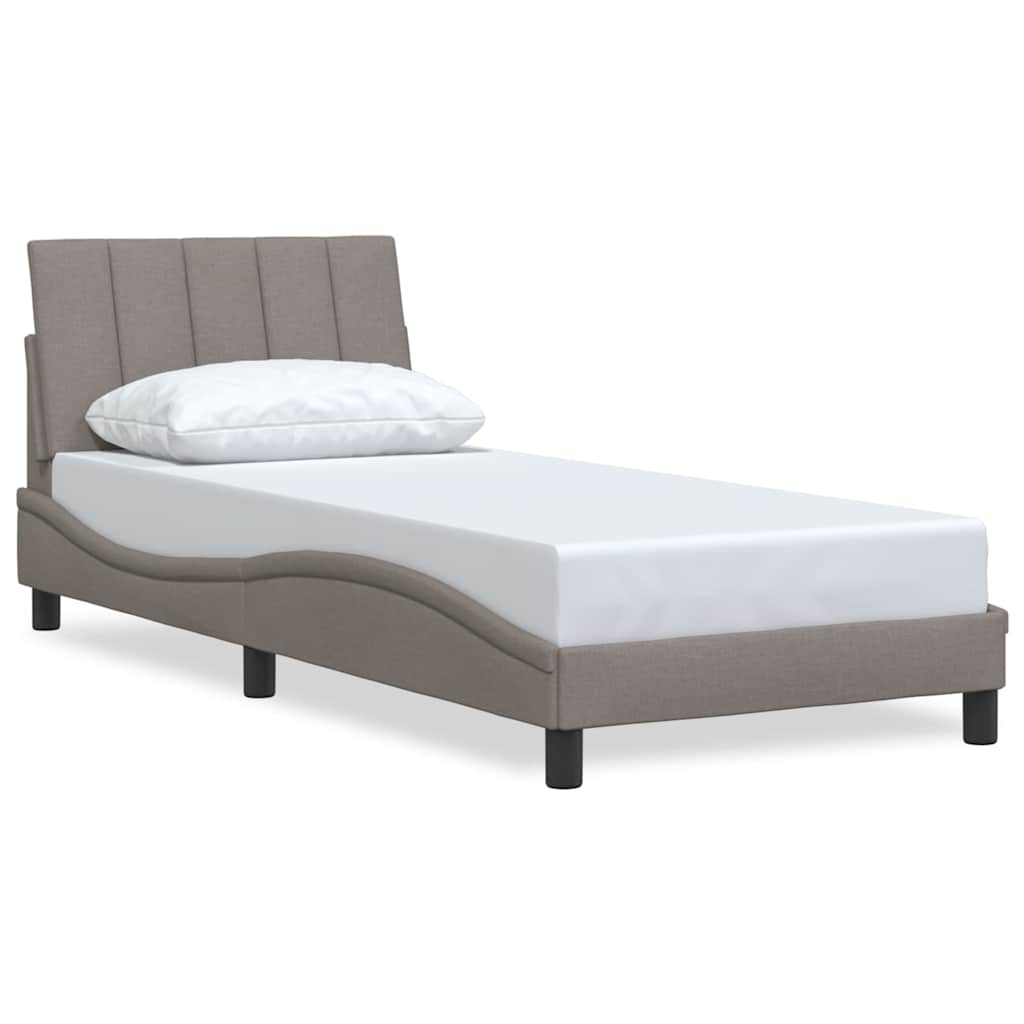 vidaXL Rama łóżka bez materaca Hanko Taupe 90x190 cm Tkanina