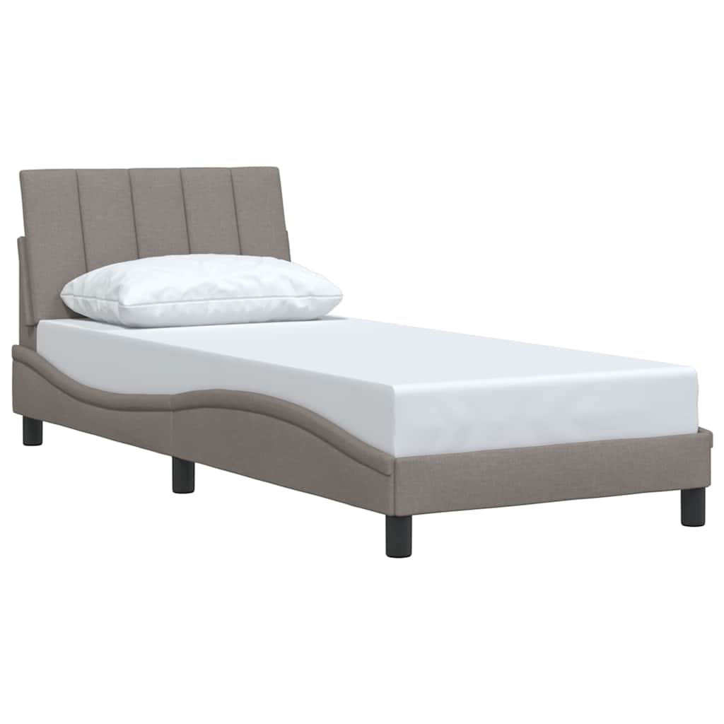vidaXL Rama łóżka bez materaca Hanko Taupe 90x190 cm Tkanina