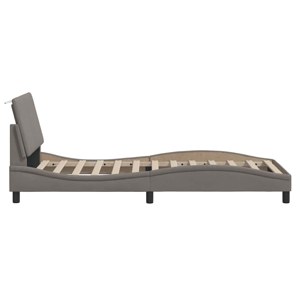 vidaXL Rama łóżka bez materaca Hanko Taupe 90x190 cm Tkanina