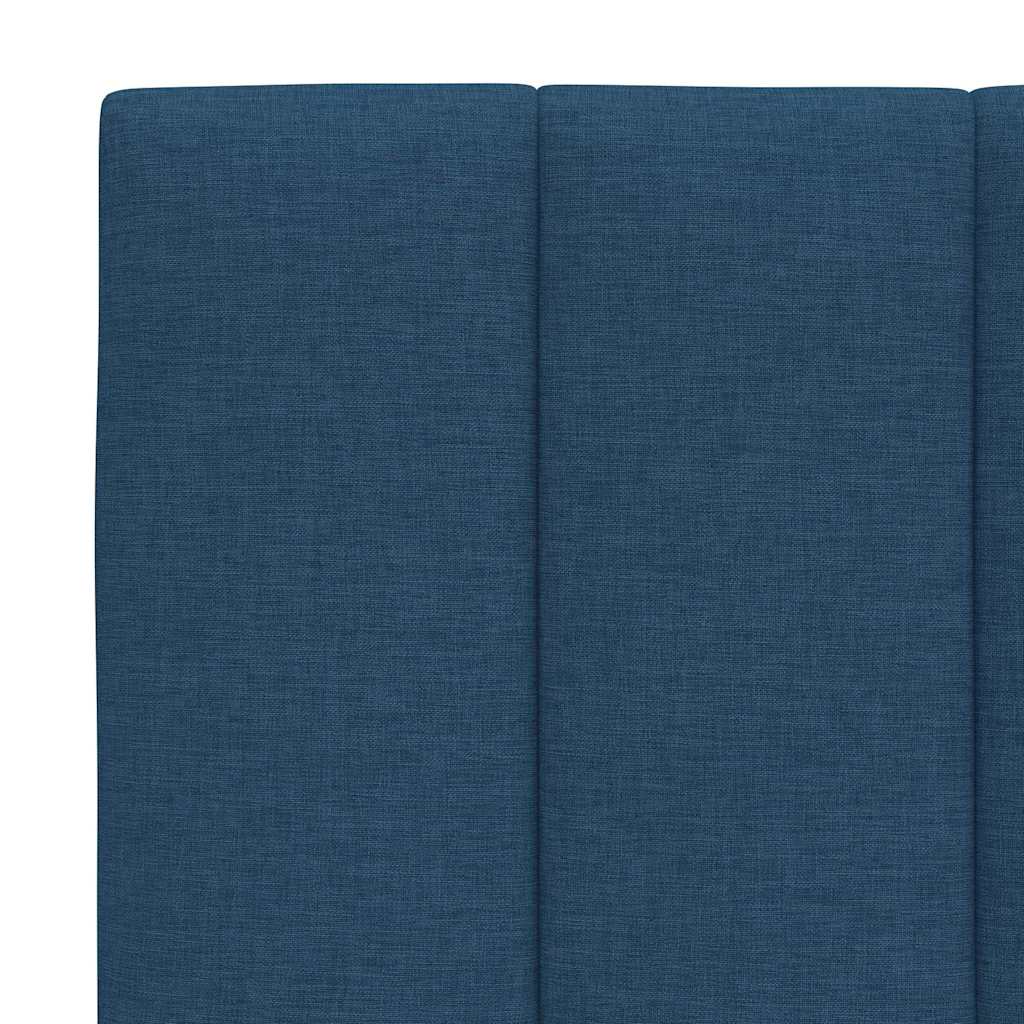 vidaXL Rama łóżka bez materaca Hanko Niebieska 90x190 cm Tkanina
