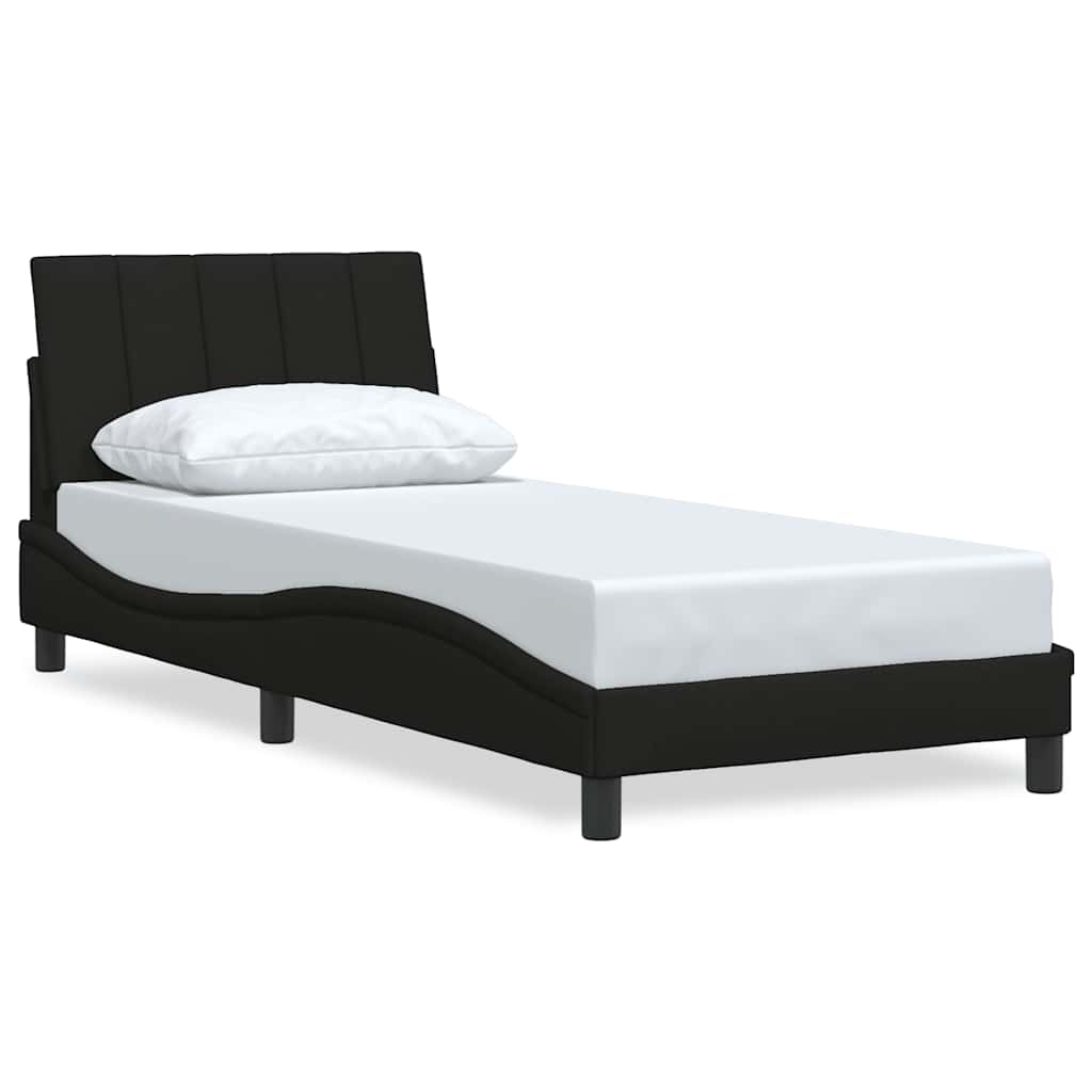 vidaXL Rama łóżka bez materaca Hanko Czarna 90x200 cm Tkanina