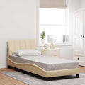 vidaXL Rama łóżka bez materaca Hanko Kremowa 90x200 cm Tkanina