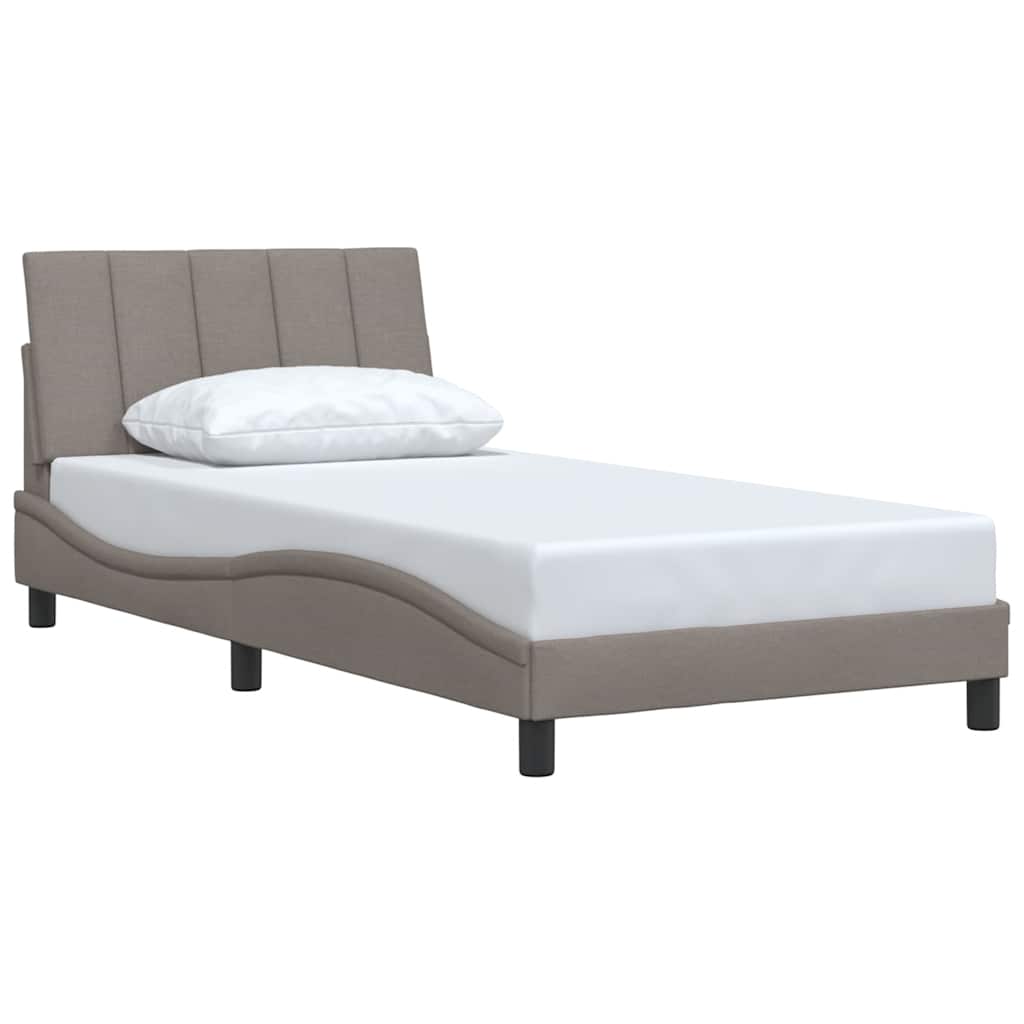 vidaXL Rama łóżka bez materaca, Hanko, taupe, 100x200 cm, obita tkaniną