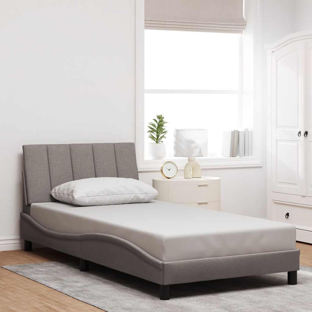 vidaXL Rama łóżka bez materaca, Hanko, taupe, 100x200 cm, obita tkaniną
