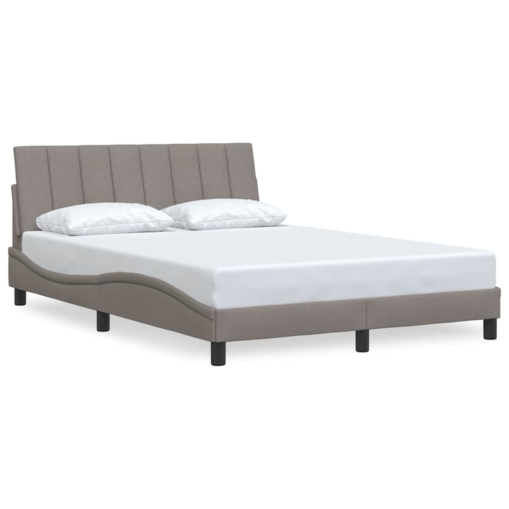 vidaXL Rama łóżka bez materaca, Hanko, taupe, 140x190 cm, obita tkaniną