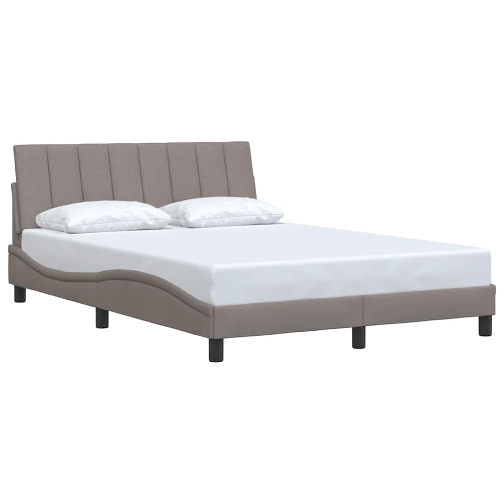 vidaXL Rama łóżka bez materaca, Hanko, taupe, 140x190 cm, obita tkaniną
