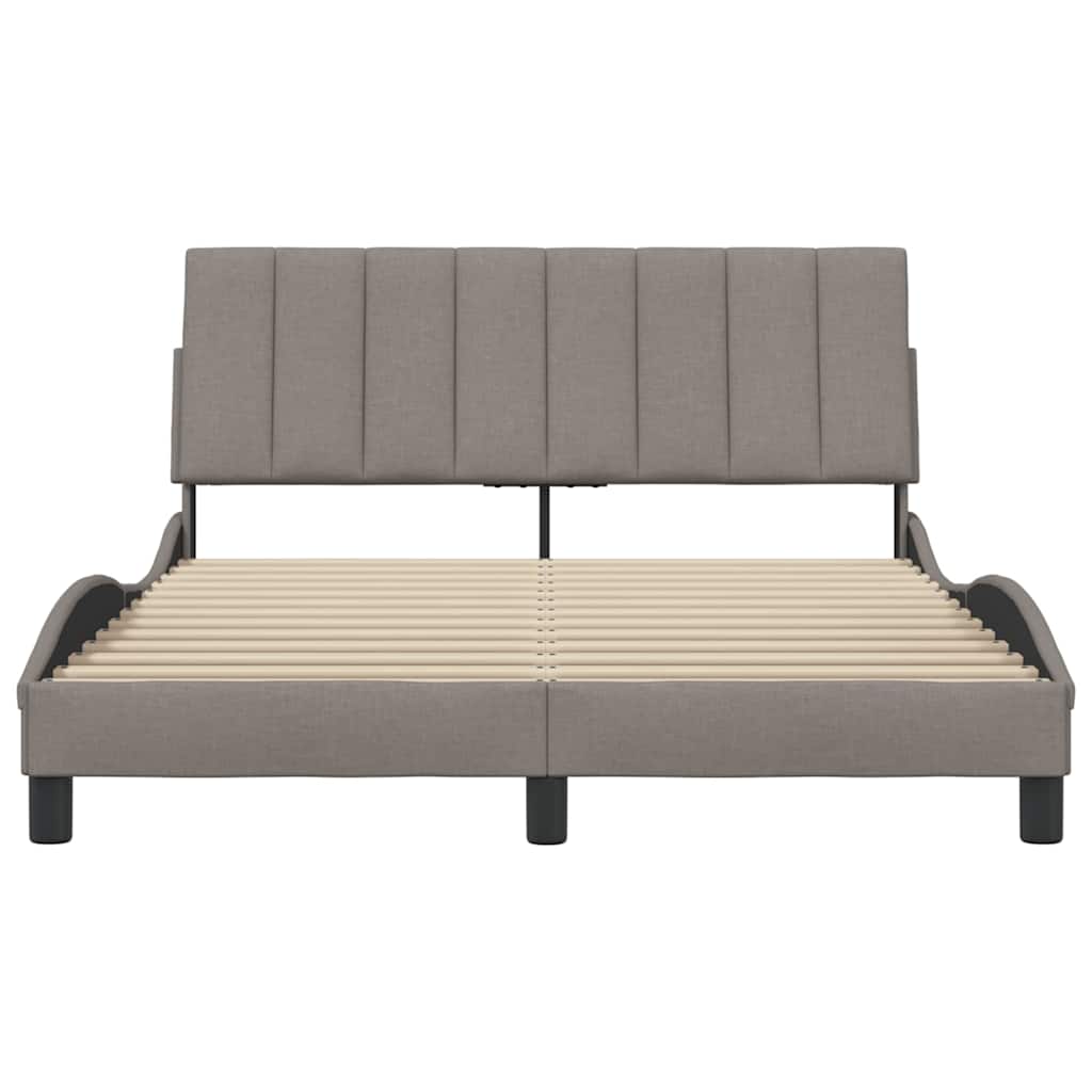 vidaXL Rama łóżka bez materaca, Hanko, taupe, 140x190 cm, obita tkaniną