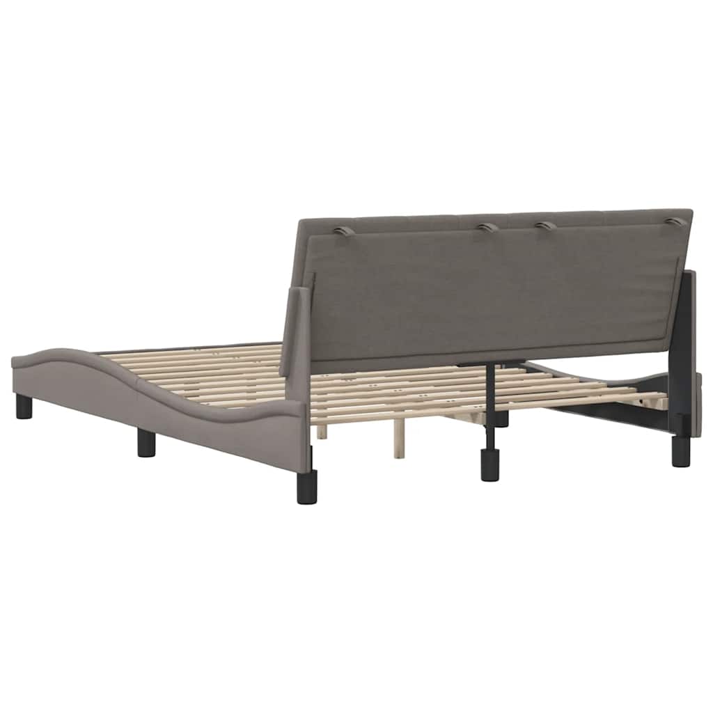 vidaXL Rama łóżka bez materaca, Hanko, taupe, 140x190 cm, obita tkaniną