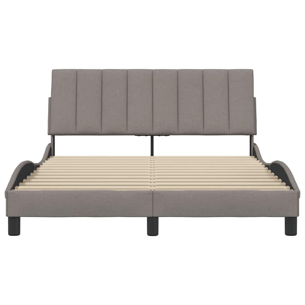 vidaXL Rama łóżka bez materaca, Hanko, taupe, 140x200 cm, obita tkaniną
