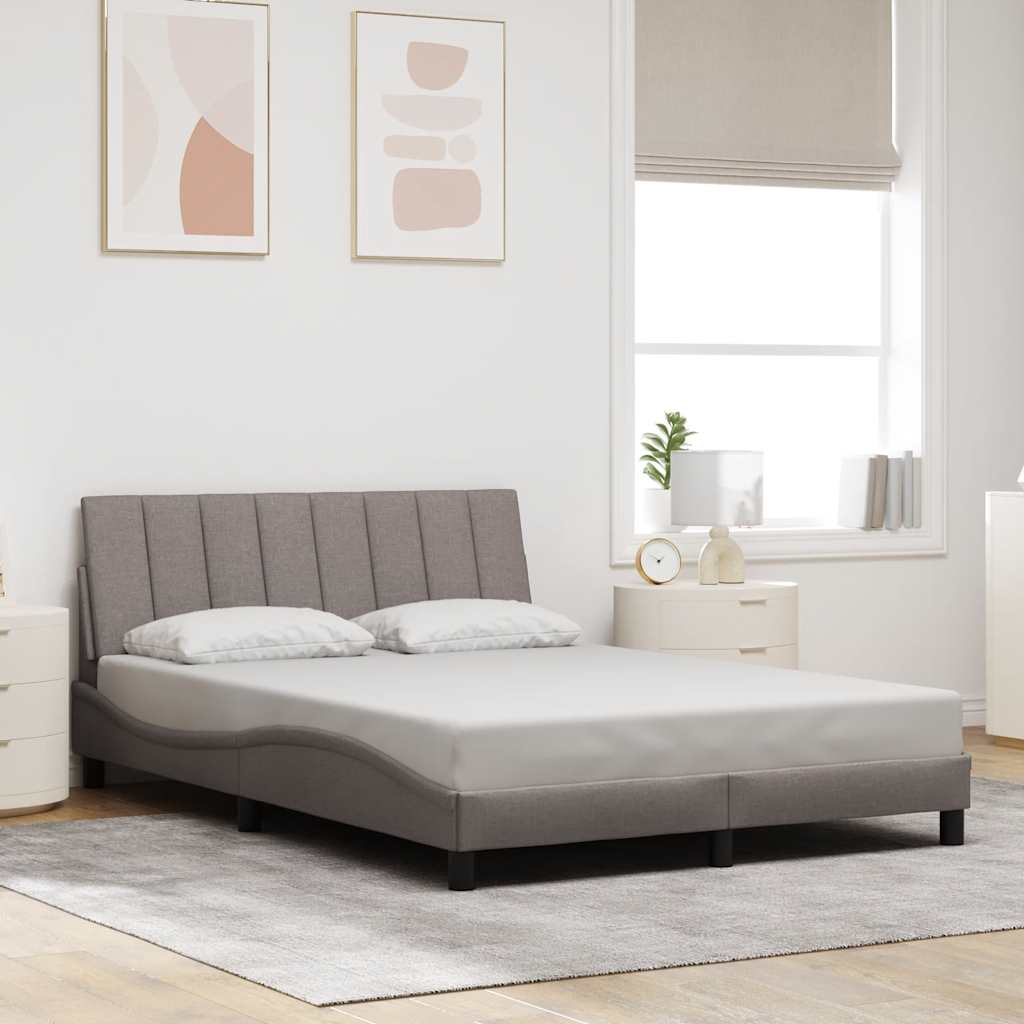 vidaXL Rama łóżka bez materaca, Hanko, taupe, 140x200 cm, obita tkaniną