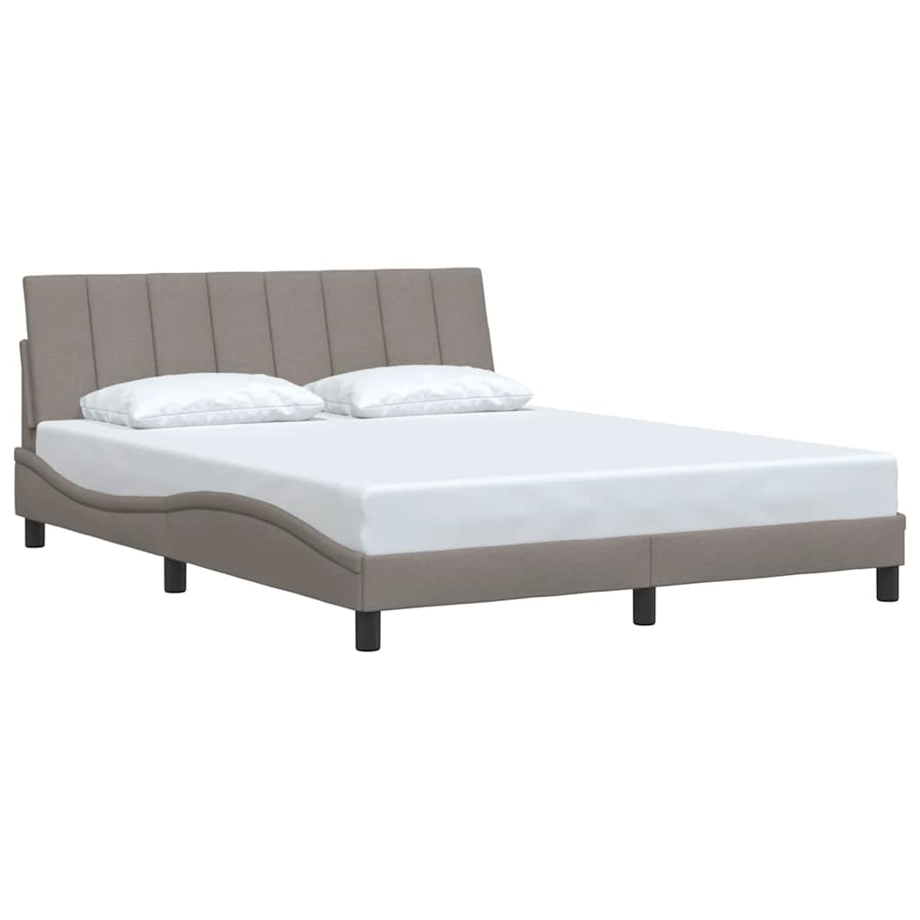 vidaXL Rama łóżka bez materaca, Hanko, taupe, 160x200 cm, obita tkaniną