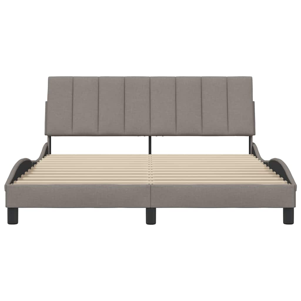 vidaXL Rama łóżka bez materaca, Hanko, taupe, 160x200 cm, obita tkaniną