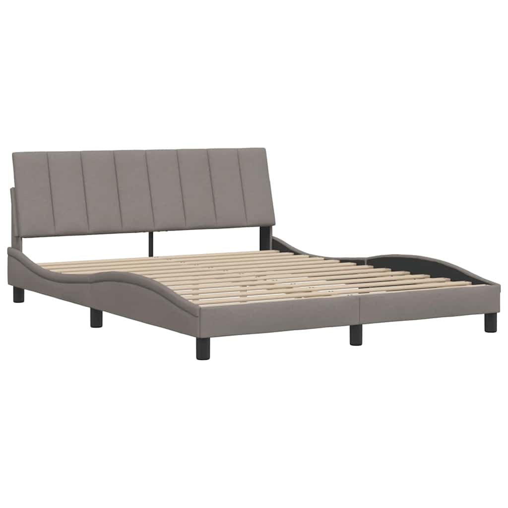 vidaXL Rama łóżka bez materaca, Hanko, taupe, 160x200 cm, obita tkaniną
