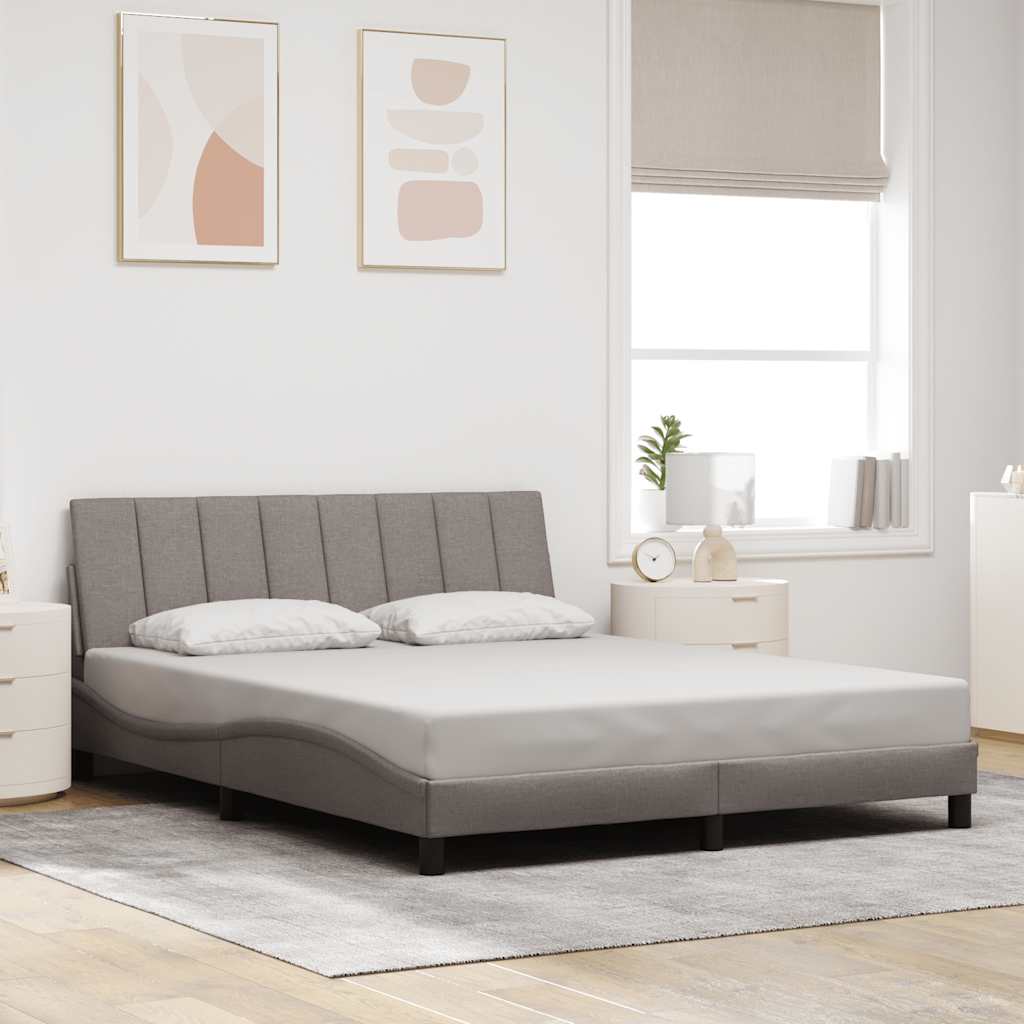 vidaXL Rama łóżka bez materaca, Hanko, taupe, 160x200 cm, obita tkaniną