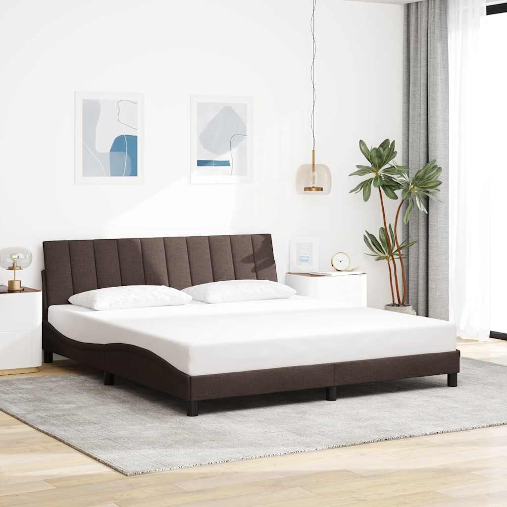 vidaXL Rama łóżka bez materaca, Hanko, ciemnobrązowa, 180x200 cm, tkanina