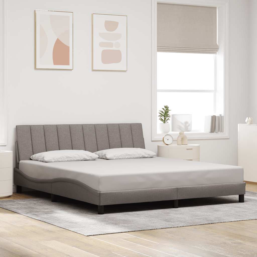 vidaXL Rama łóżka bez materaca, Hanko, taupe, 180x200 cm, obita tkaniną
