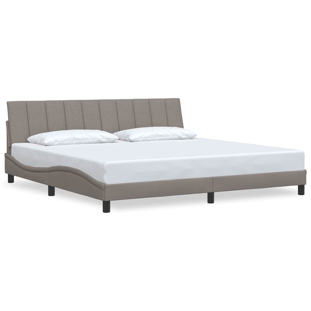 vidaXL Rama łóżka bez materaca, Hanko, taupe, 200x200 cm, obita tkaniną
