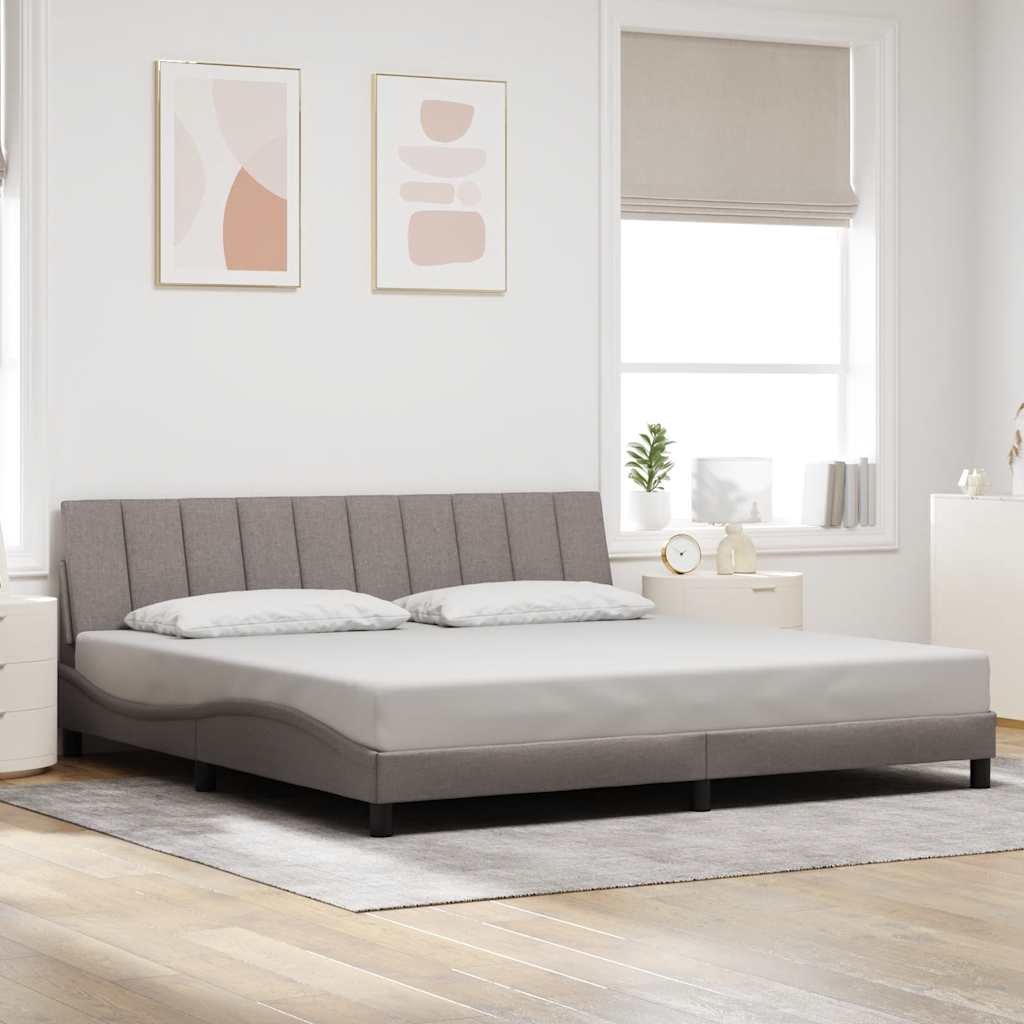 vidaXL Rama łóżka bez materaca, Hanko, taupe, 200x200 cm, obita tkaniną