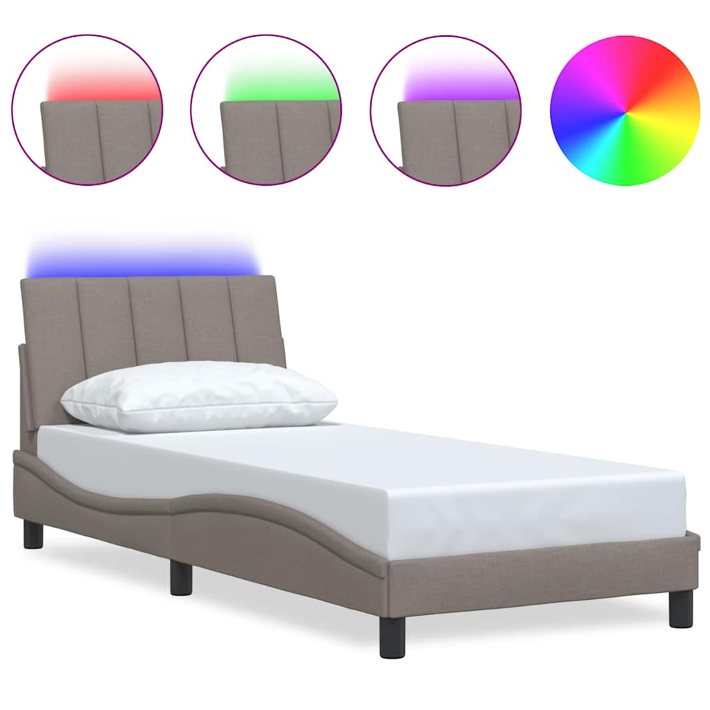 vidaXL Rama łóżka bez materaca Hanko Taupe 80x200 cm Tkanina