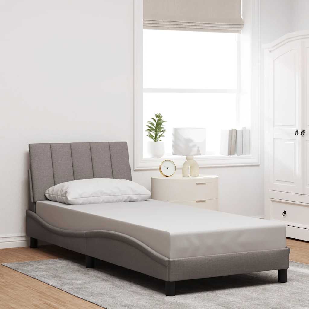 vidaXL Rama łóżka bez materaca Hanko Taupe 80x200 cm Tkanina