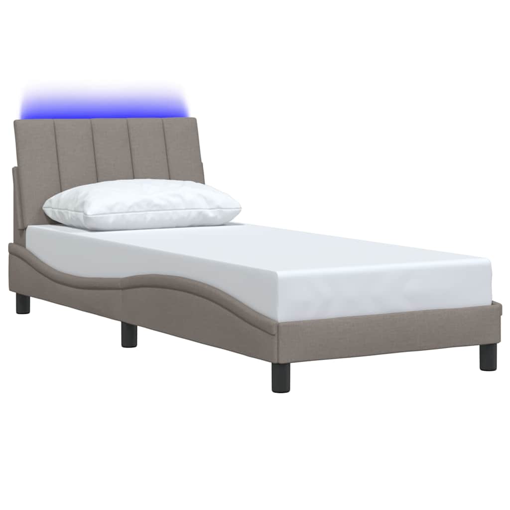 vidaXL Rama łóżka bez materaca Hanko Taupe 80x200 cm Tkanina