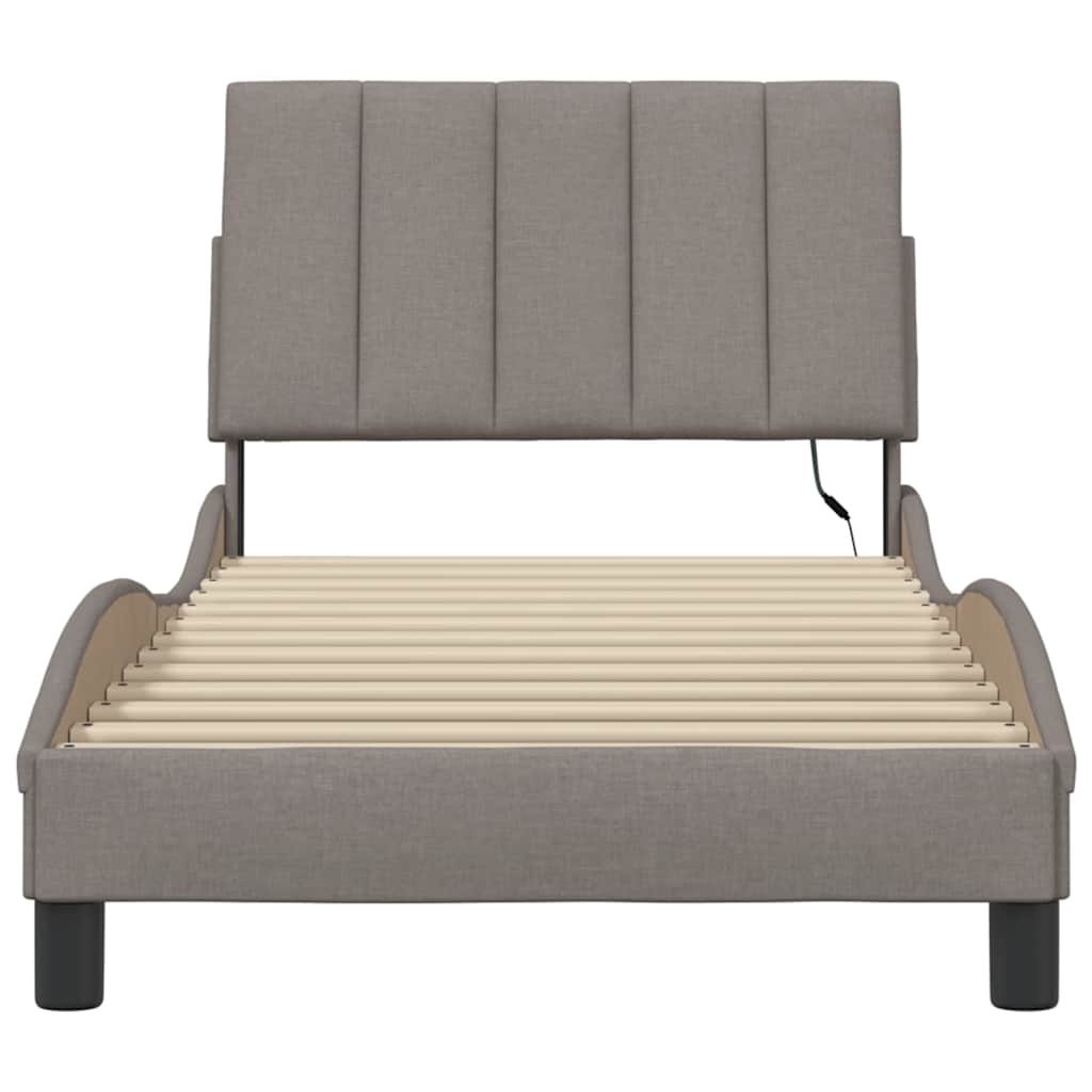 vidaXL Rama łóżka bez materaca Hanko Taupe 80x200 cm Tkanina