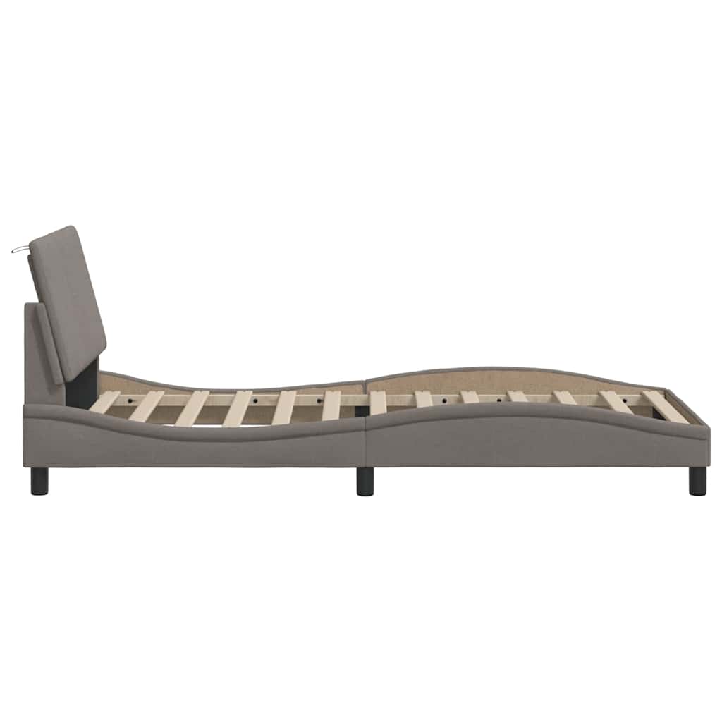 vidaXL Rama łóżka bez materaca Hanko Taupe 80x200 cm Tkanina