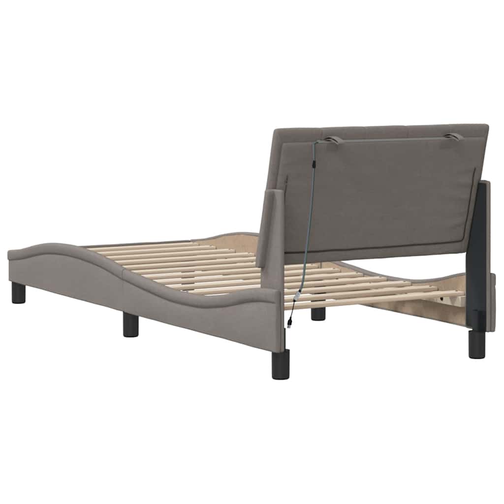 vidaXL Rama łóżka bez materaca Hanko Taupe 80x200 cm Tkanina