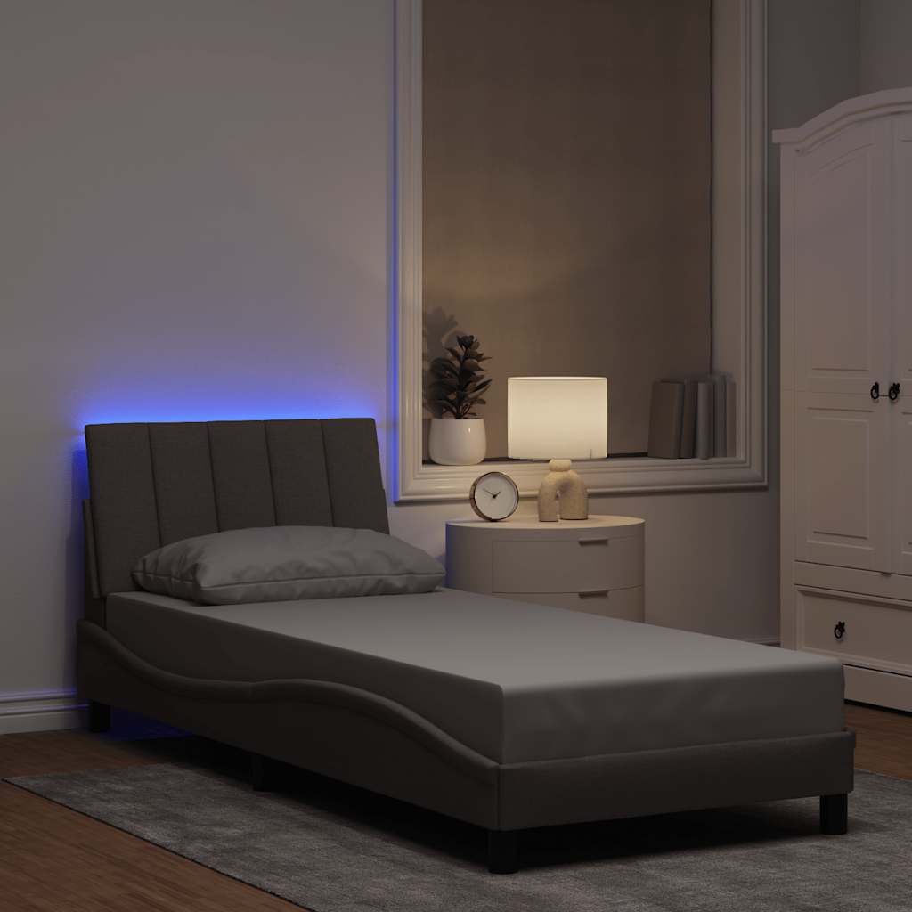 vidaXL Rama łóżka bez materaca Hanko Taupe 80x200 cm Tkanina