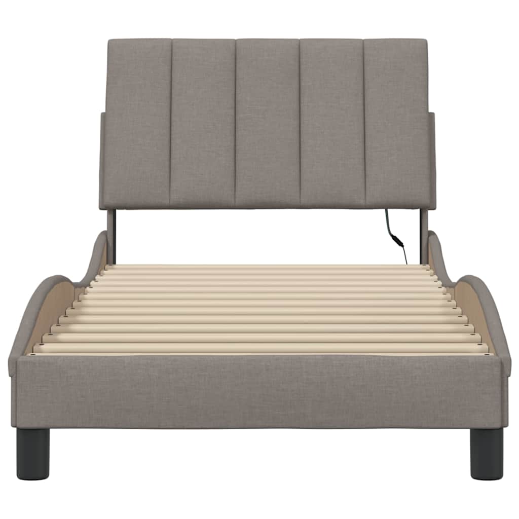 vidaXL Rama łóżka bez materaca Hanko Taupe 90x190 cm Tkanina