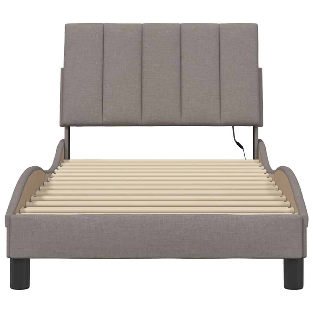 vidaXL Rama łóżka bez materaca Hanko Taupe 90x200 cm Tkanina