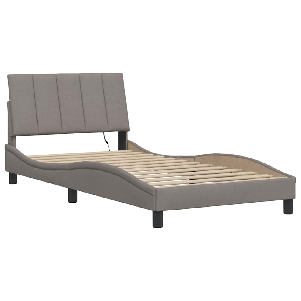 vidaXL Rama łóżka bez materaca, Hanko, taupe, 100x200 cm, obita tkaniną