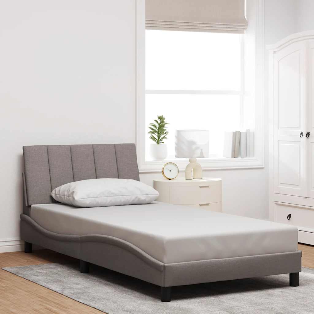 vidaXL Rama łóżka bez materaca, Hanko, taupe, 100x200 cm, obita tkaniną