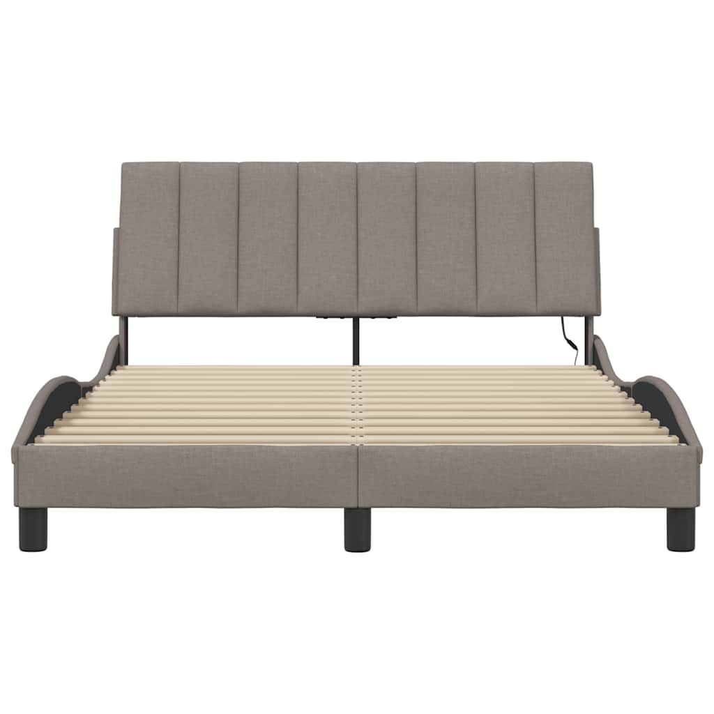vidaXL Rama łóżka bez materaca, Hanko, taupe, 120x200 cm, obita tkaniną