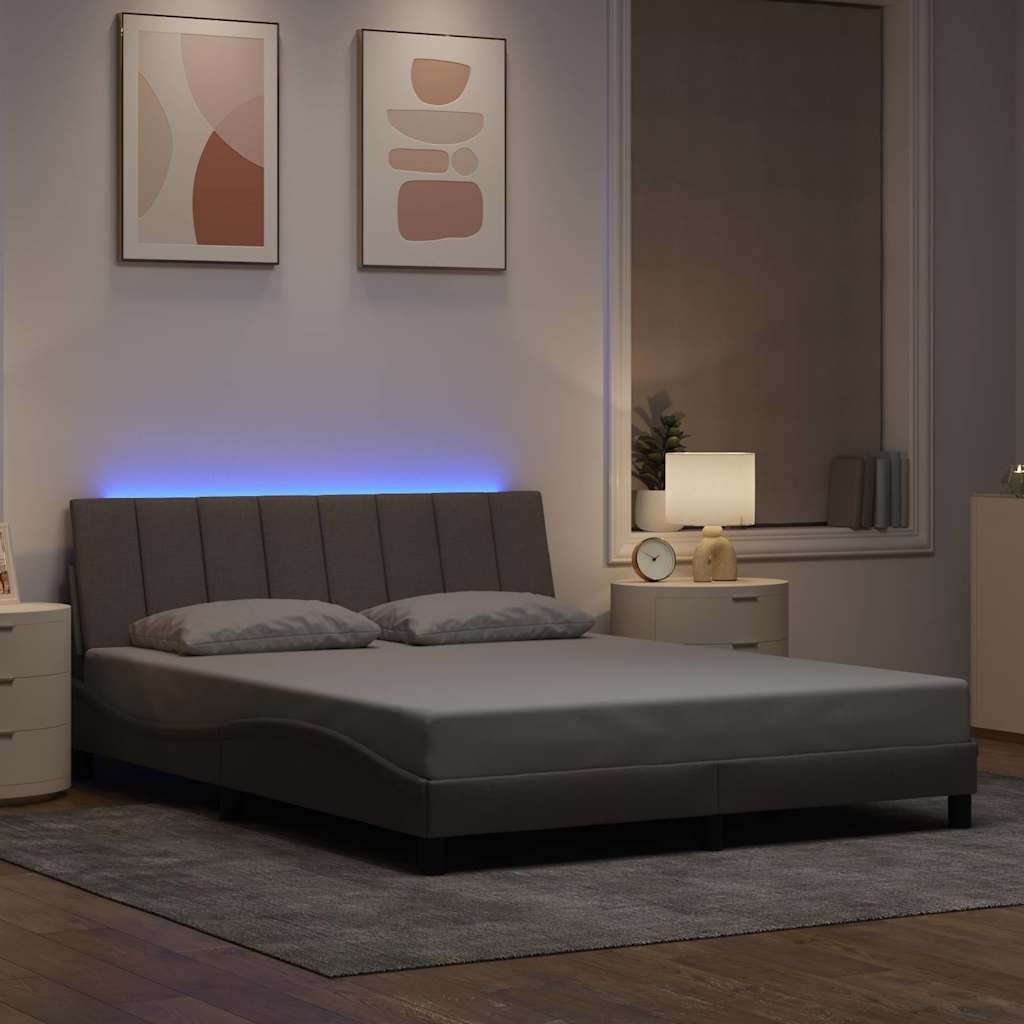 vidaXL Rama łóżka bez materaca, Hanko, taupe, 160x200 cm, obita tkaniną