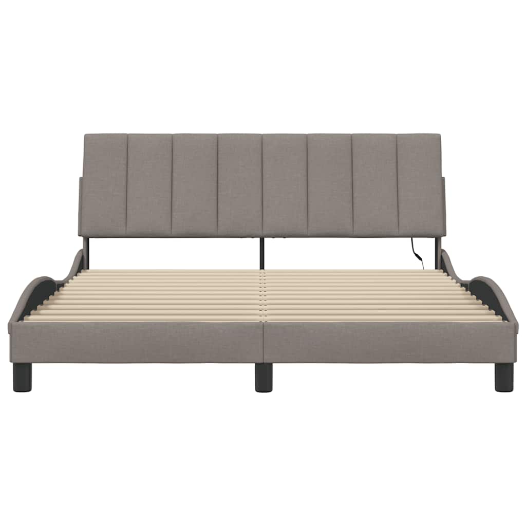 vidaXL Rama łóżka bez materaca, Hanko, taupe, 160x200 cm, obita tkaniną
