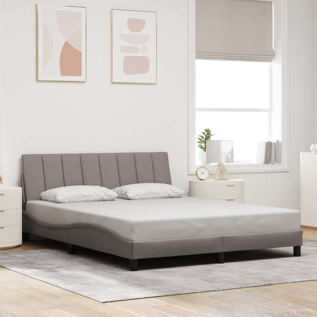 vidaXL Rama łóżka bez materaca, Hanko, taupe, 160x200 cm, obita tkaniną