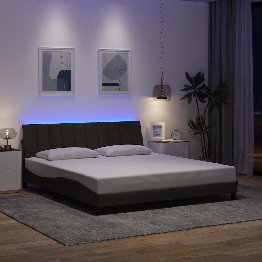 vidaXL Rama łóżka bez materaca, Hanko, ciemnobrązowa, 180x200 cm, tkanina