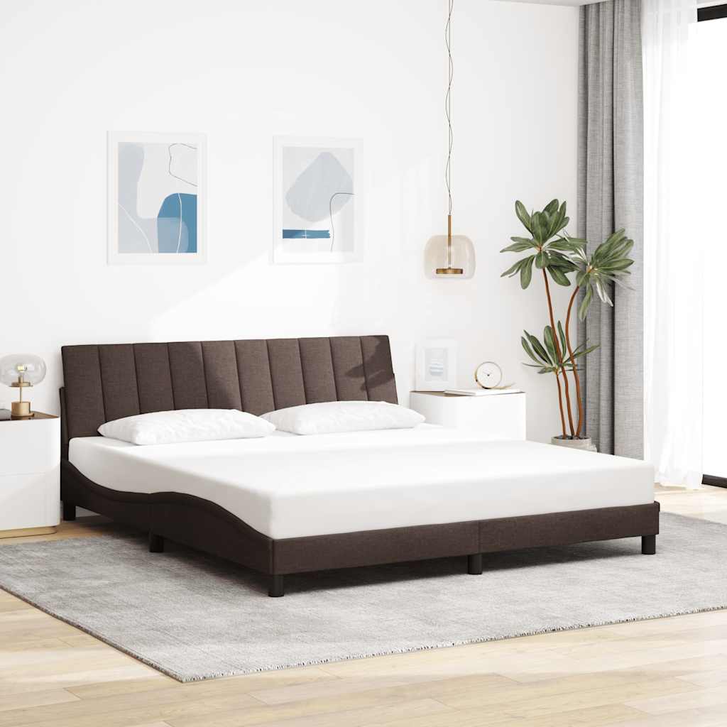 vidaXL Rama łóżka bez materaca, Hanko, ciemnobrązowa, 180x200 cm, tkanina