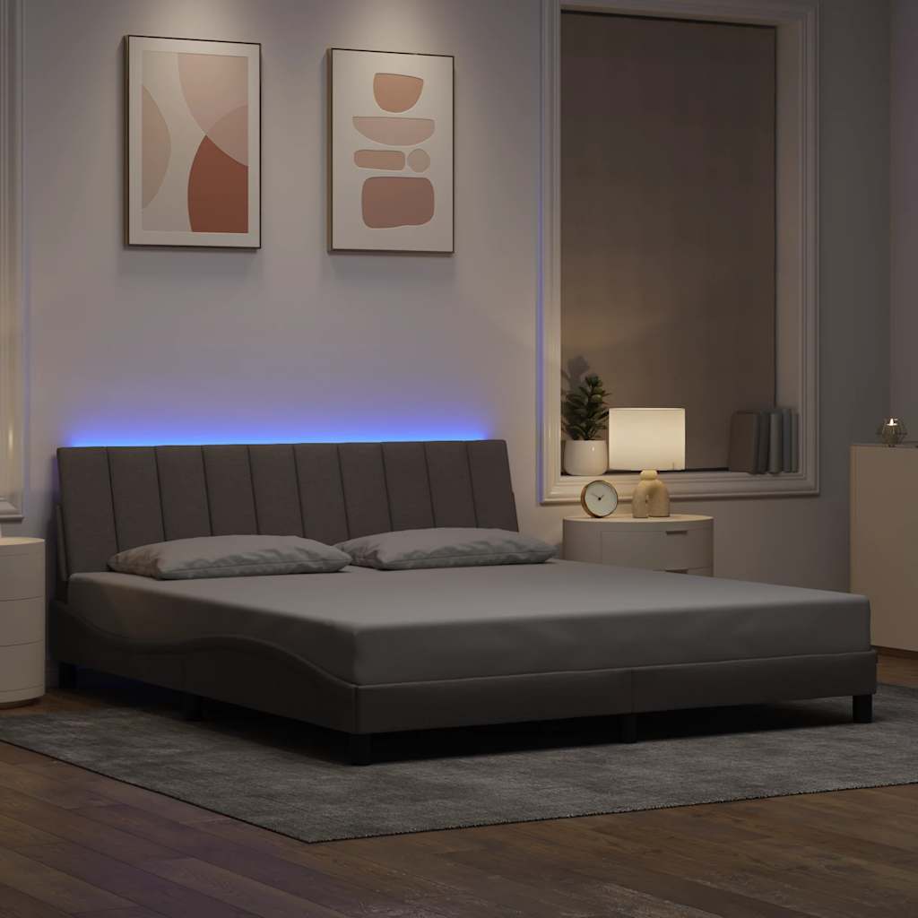 vidaXL Rama łóżka bez materaca, Hanko, taupe, 180x200 cm, obita tkaniną