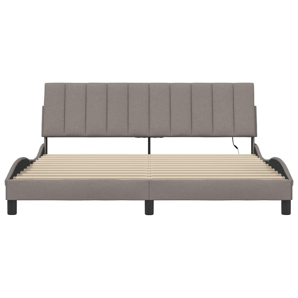 vidaXL Rama łóżka bez materaca, Hanko, taupe, 180x200 cm, obita tkaniną