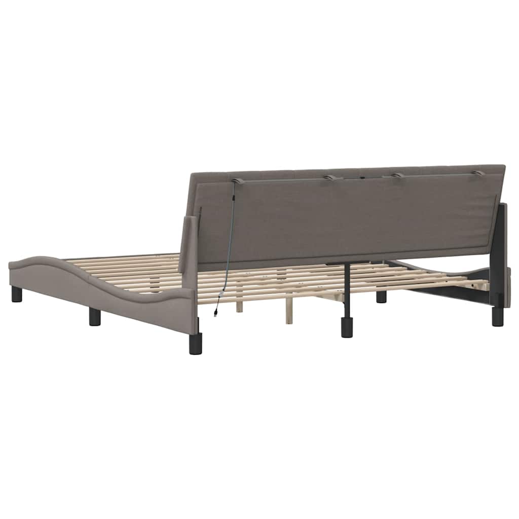 vidaXL Rama łóżka bez materaca, Hanko, taupe, 180x200 cm, obita tkaniną